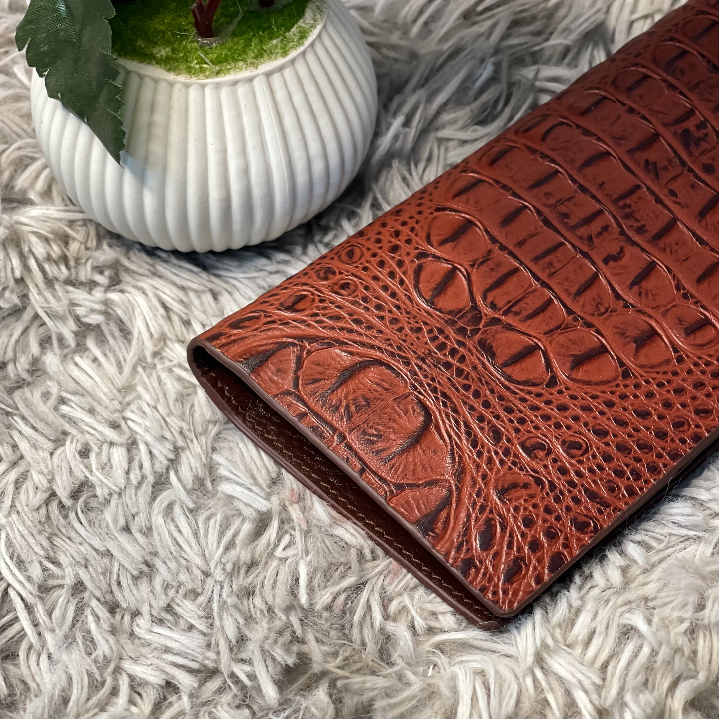 Alligator Long Wallet (Brown)