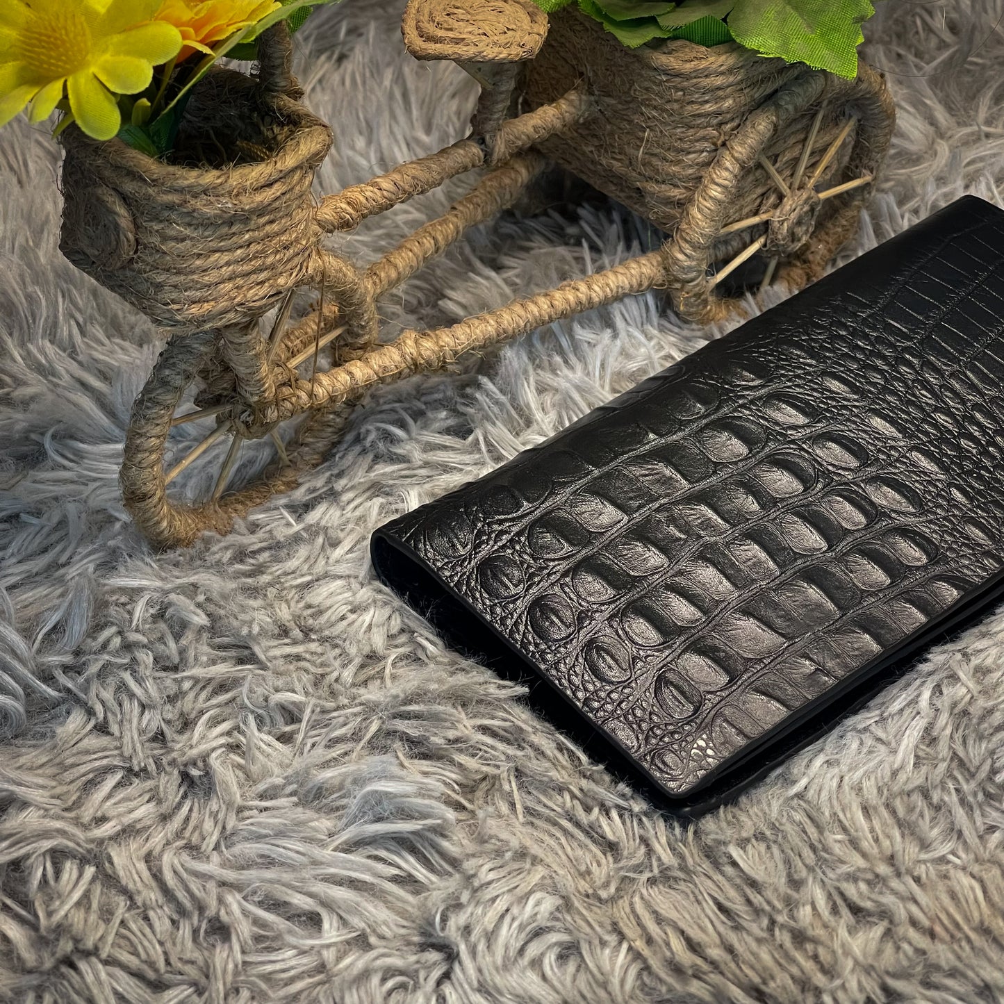 Alligator Long Wallet (Black)