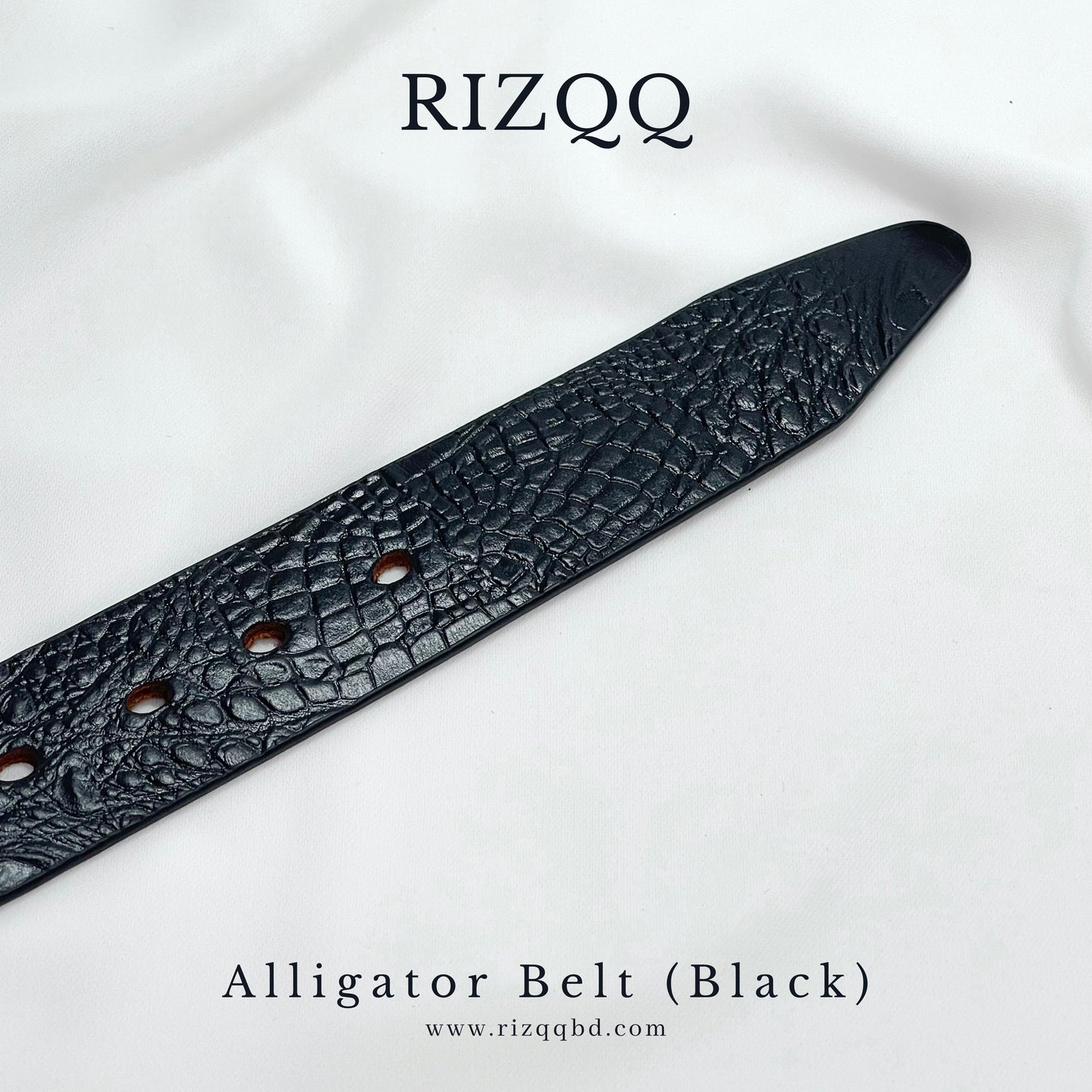 Alligator Leather Belt (Black)