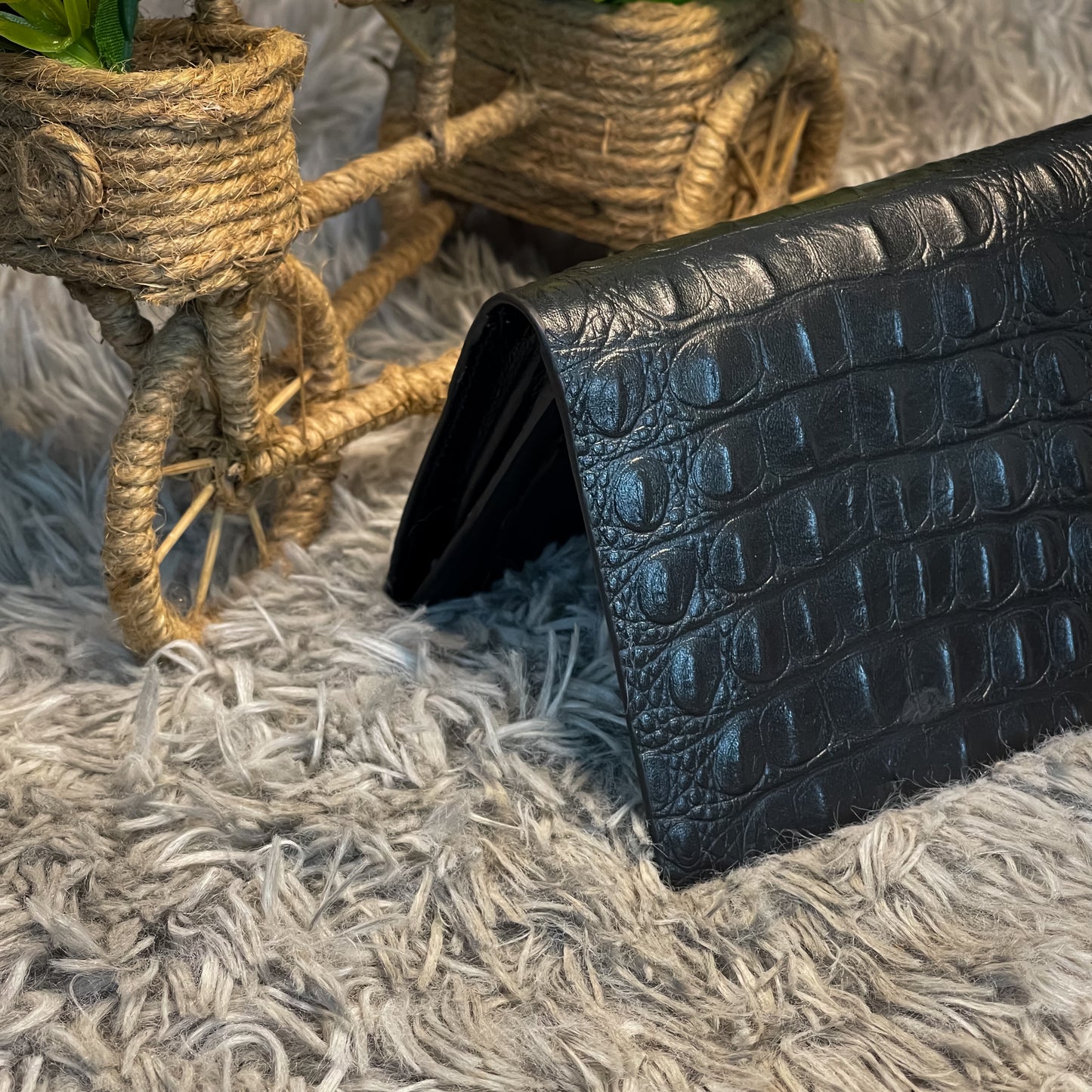 Alligator Long Wallet (Black)