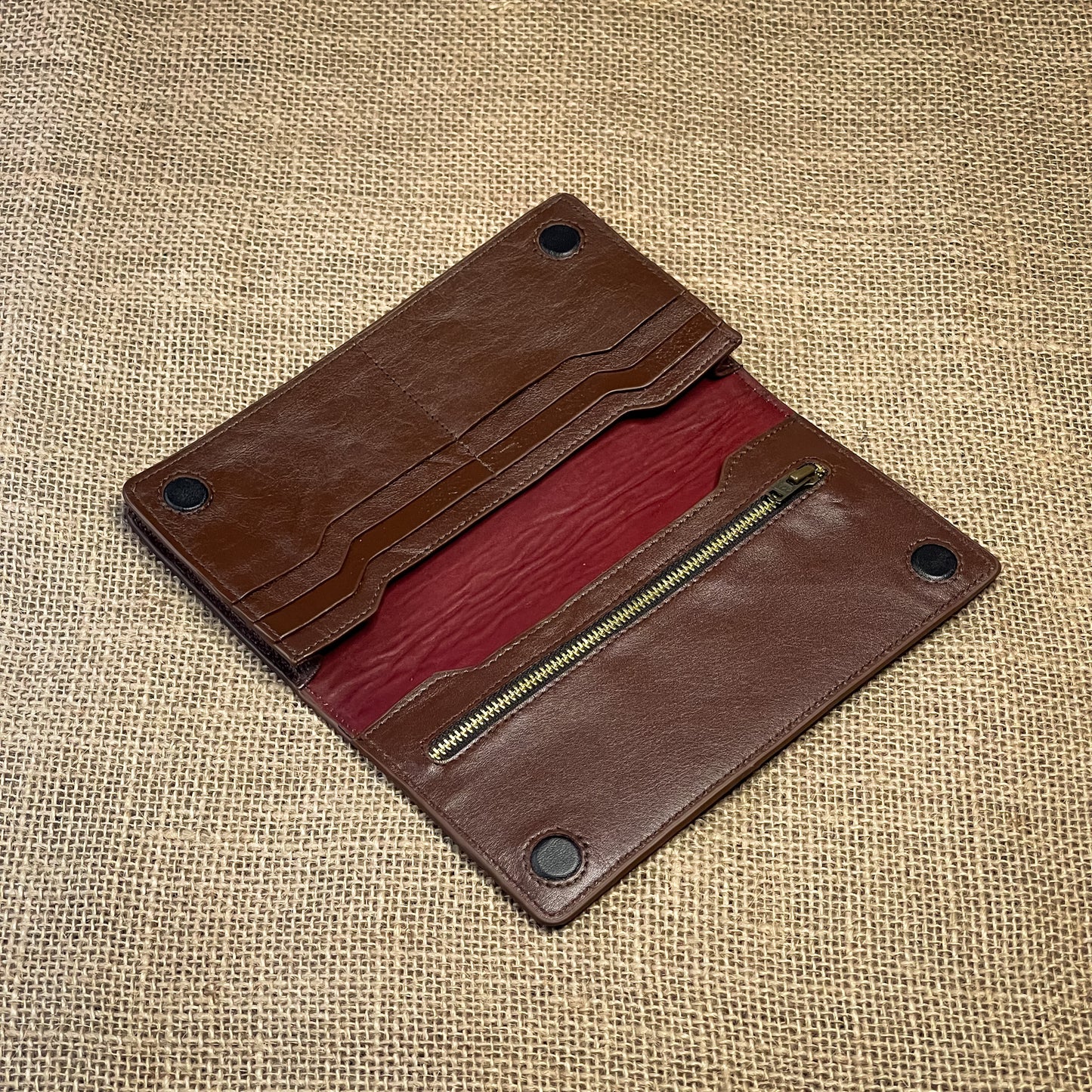 Classic Single Mobile Magnetic Long Wallet (Brown)
