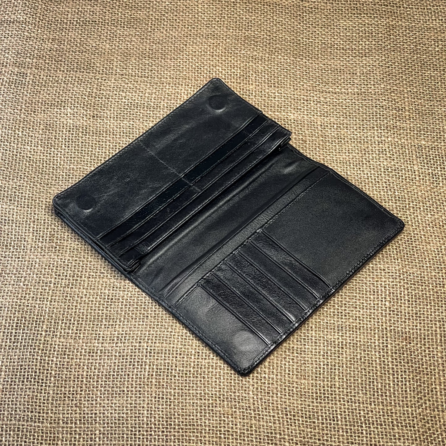 Classic Double Mobile Magnetic Long Wallet (Black)