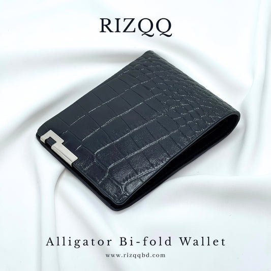 Alligator Bifold Wallet (Black)