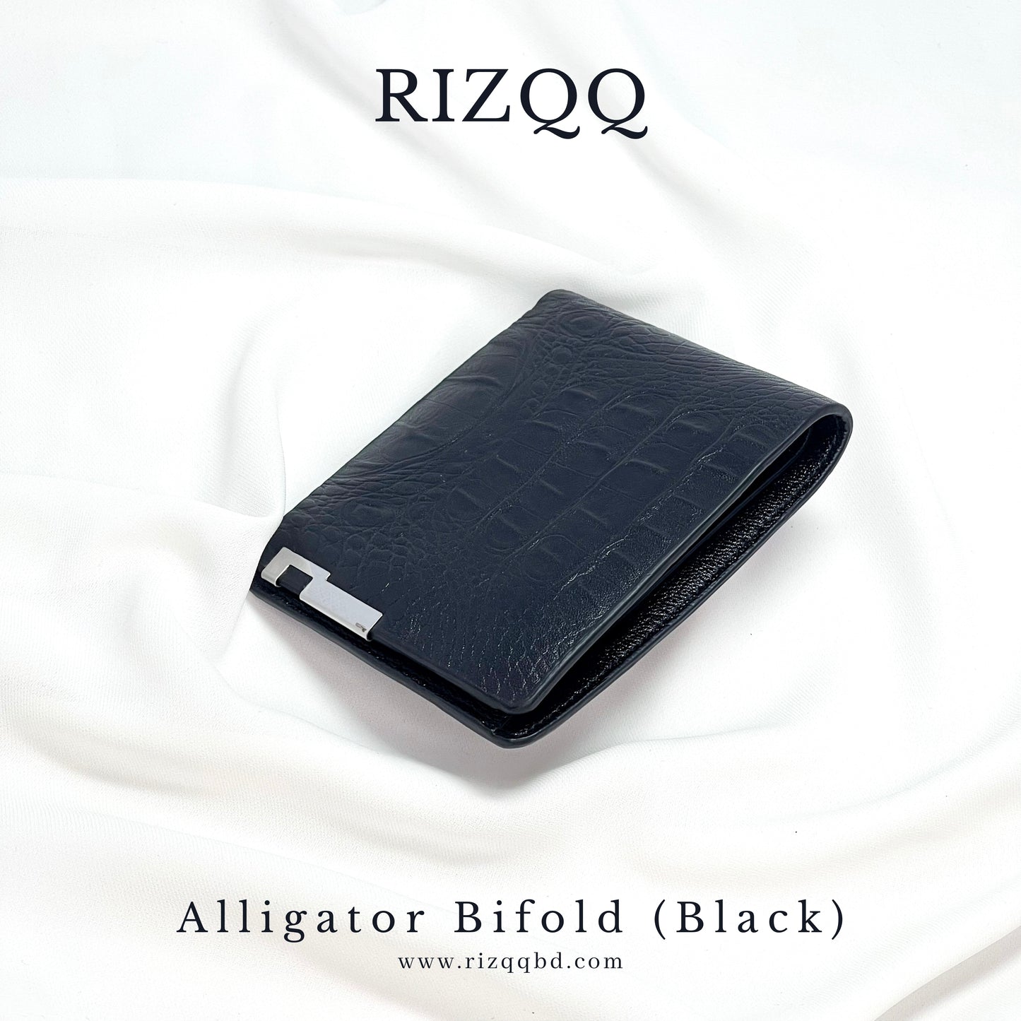 Alligator Bifold Wallet (Black)