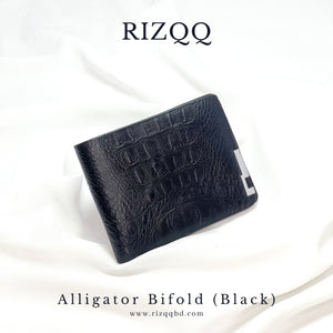 Alligator Bifold Wallet (Black)