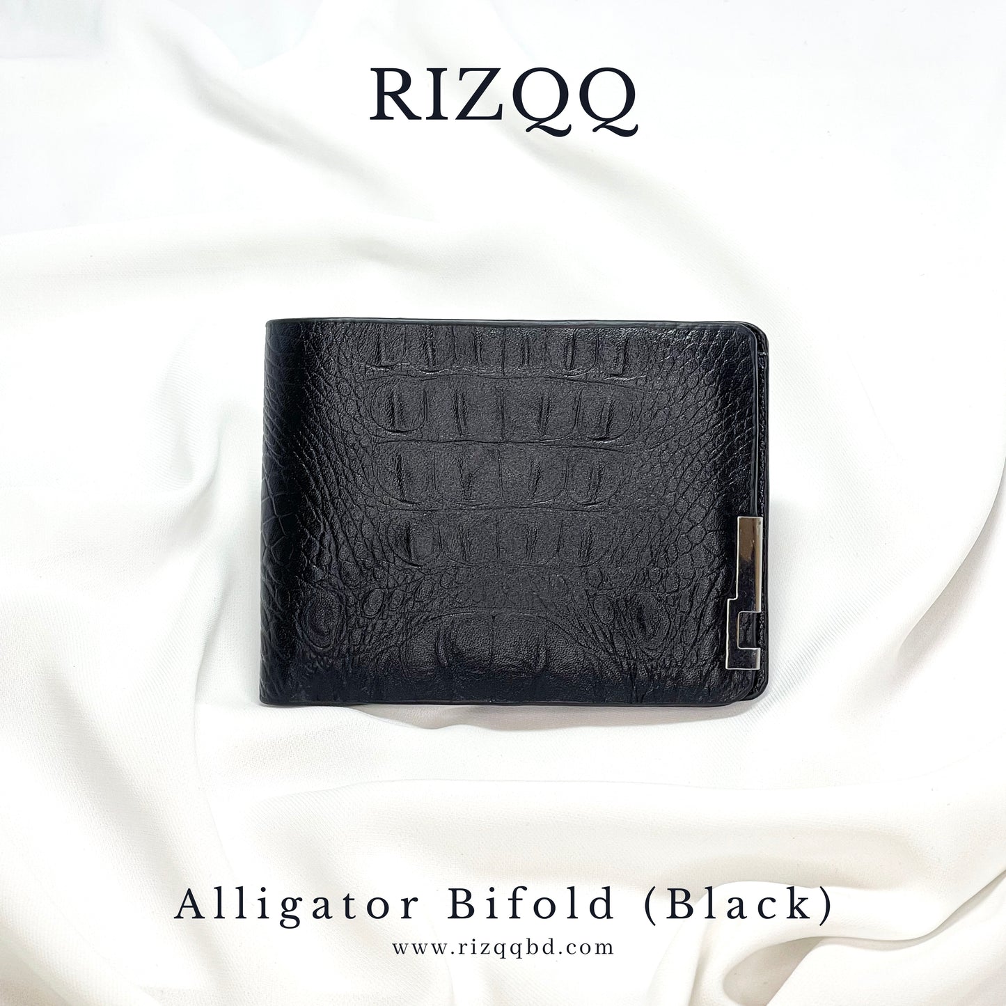 Alligator Bifold Wallet (Black)
