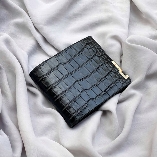Alligator Bifold Wallet (Black)