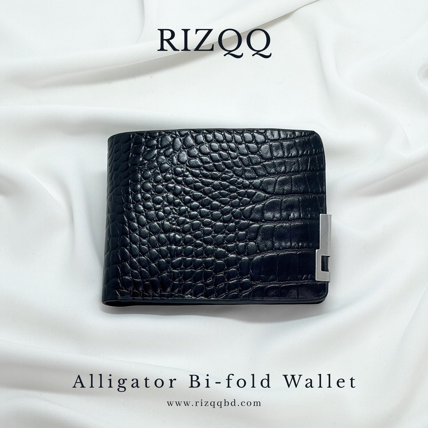 Alligator Bifold Wallet (Black)