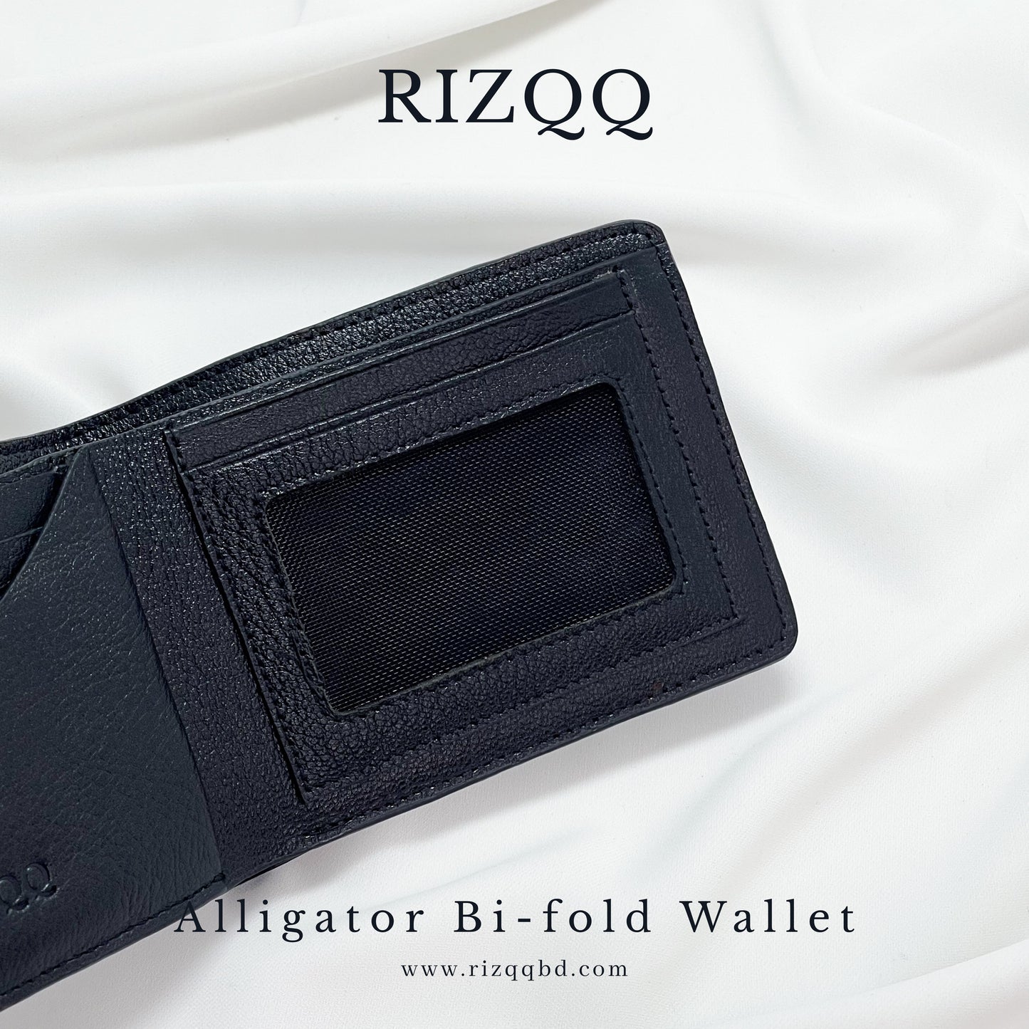 Alligator Bifold Wallet (Black)