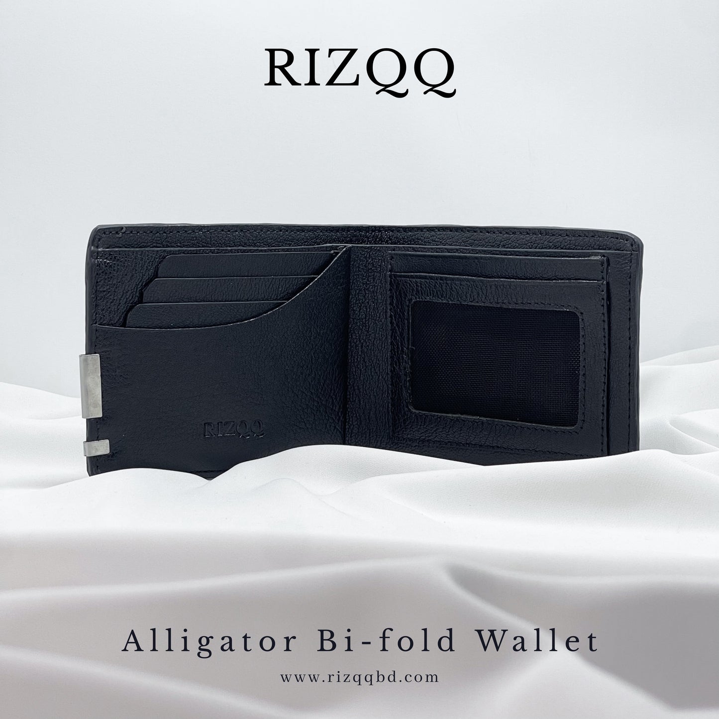 Alligator Bifold Wallet (Black)