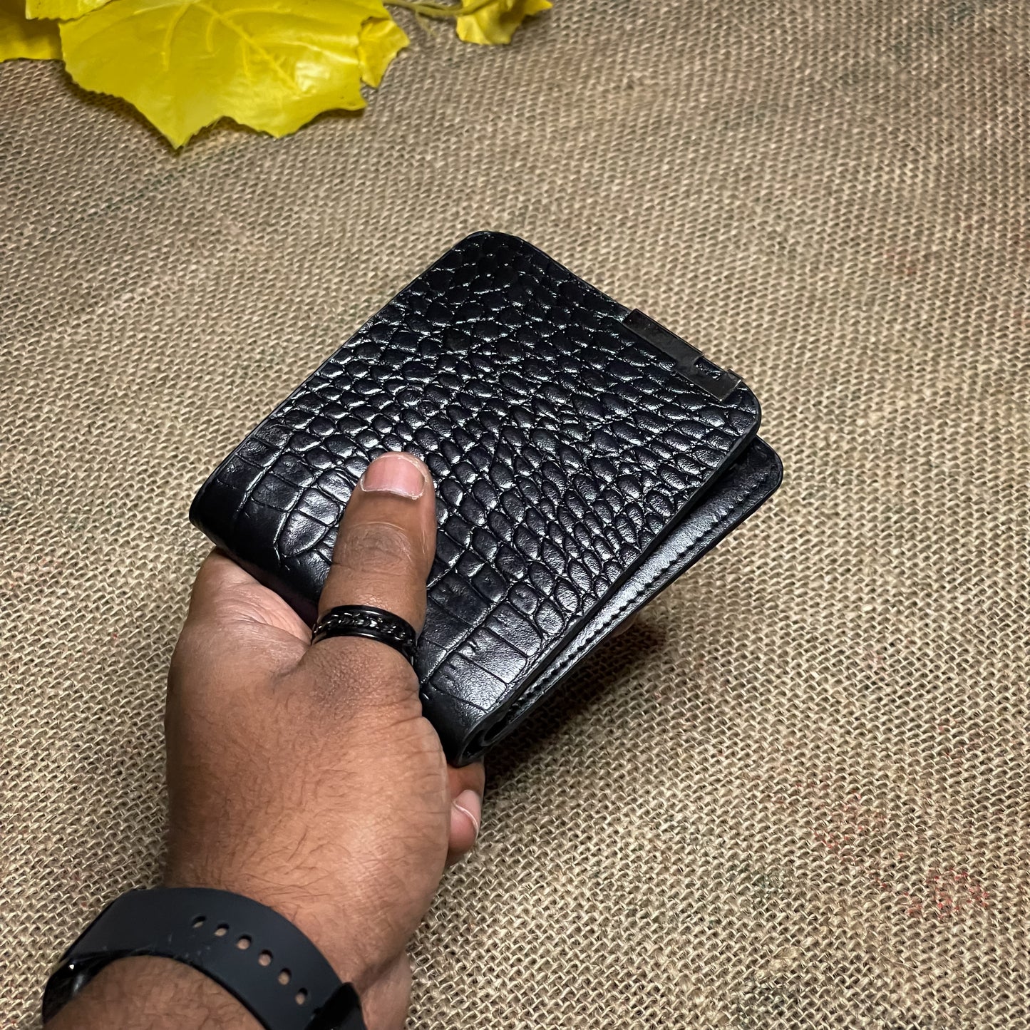 RizAlligator Bifold Wallet (Black)